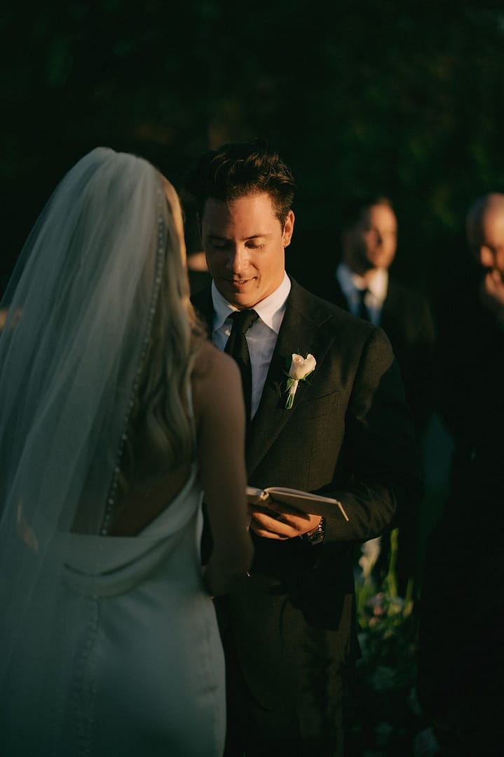 Golden-hour wedding ceremony at The Point luxury villa, Tamarindo, Costa Rica