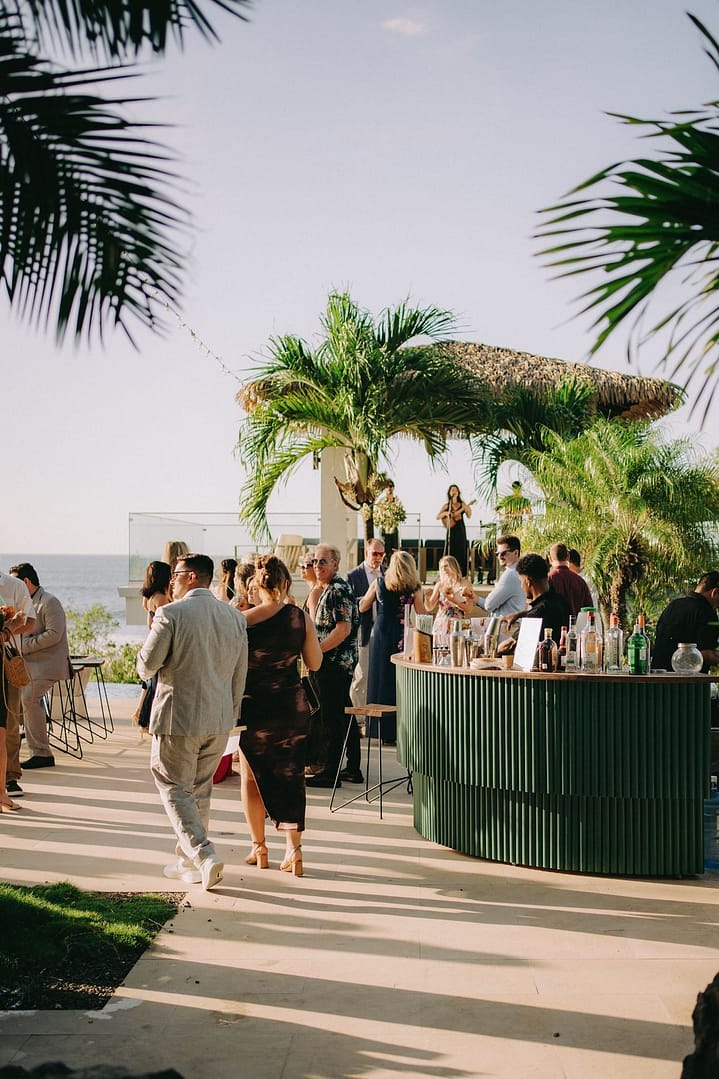 Guests at cocktail hour at The Point luxury villa, Tamarindo, Costa Rica